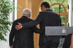 Pedro Sánchez Receives The President Of The State Of Palestine, Mahmoud Abbas, In Madrid