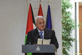 Pedro Sánchez Receives The President Of The State Of Palestine, Mahmoud Abbas, In Madrid