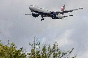 Delta Air Lines Boeing 767-400 Aircraft Landing At London Heathrow Airport