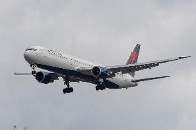 Delta Air Lines Boeing 767-400 Aircraft Landing At London Heathrow Airport