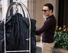 MFW - Ed Westwick Leaves His Hotel