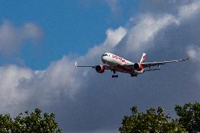 Air India Airbus A350-900 Aircraft Landing At London Heathrow Airport