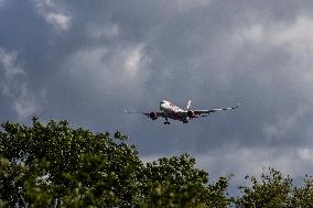 Air India Airbus A350-900 Aircraft Landing At London Heathrow Airport