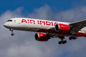 Air India Airbus A350-900 Aircraft Landing At London Heathrow Airport