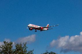 Air India Airbus A350-900 Aircraft Landing At London Heathrow Airport