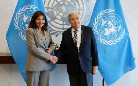 The Secretary-General With The Hon. Anne Hidalgo, Mayor Of Paris