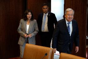 The Secretary-General With The Hon. Anne Hidalgo, Mayor Of Paris