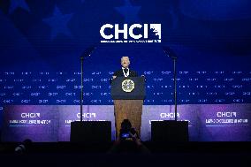 Biden speaks at Congressional Hispanic Caucus’ awards gala