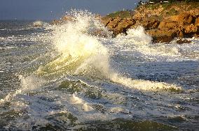 Waves Surge in Qingdao