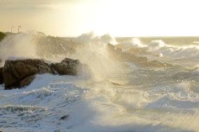 Waves Surge in Qingdao