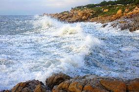 Waves Surge in Qingdao