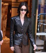 Lily Collins Leaves Her Hotel - NYC