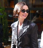 Lily Collins Leaves Her Hotel - NYC