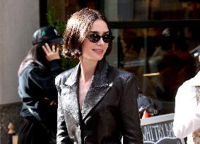 Lily Collins Leaves Her Hotel - NYC