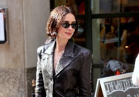 Lily Collins Leaves Her Hotel - NYC