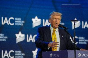 Trump Speaks To The Israeli American Council Meeting In Washington DC