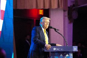 Trump Speaks To The Israeli American Council Meeting In Washington DC