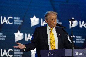 Trump Speaks To The Israeli American Council Meeting In Washington DC