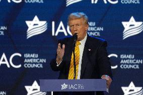 Trump Speaks To The Israeli American Council Meeting In Washington DC