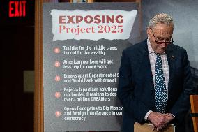 Schumer Speaks On Project 2025 - Washington