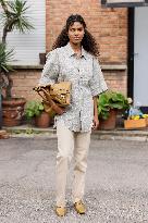 MFW - Tina Kunakey At Tods