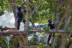 4th Day Of Attempt Of The Cnamo, Police Special Unit, To Dislodge 'ecureuils' Who Live In Tree On The Planned A69 Highway