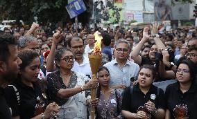 Doctors And Citizens Protest Burning Torch Rally In India