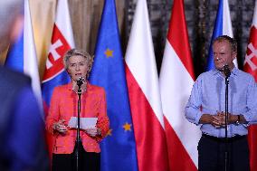 Meeting Of The President Of The European Commission Ursula Von Der Leyen With The Prime Minister Of Poland Donald Tusk In Wrocla