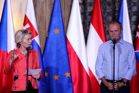 Meeting Of The President Of The European Commission Ursula Von Der Leyen With The Prime Minister Of Poland Donald Tusk In Wrocla