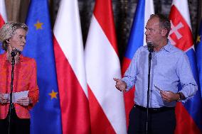 Meeting Of The President Of The European Commission Ursula Von Der Leyen With The Prime Minister Of Poland Donald Tusk In Wrocla