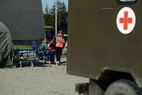 Field Hospital And Medical Aid For Flood-Hit People In Nysa.