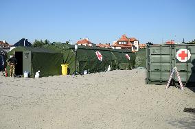 Field Hospital And Medical Aid For Flood-Hit People In Nysa.