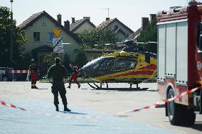 Field Hospital And Medical Aid For Flood-Hit People In Nysa.