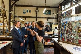 Emmanuel Macron on visit in Chartres for European Heritage Days