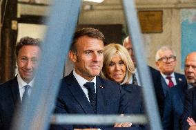 Emmanuel Macron on visit in Chartres for European Heritage Days