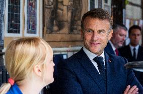 Emmanuel Macron on visit in Chartres for European Heritage Days