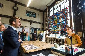 Emmanuel Macron on visit in Chartres for European Heritage Days