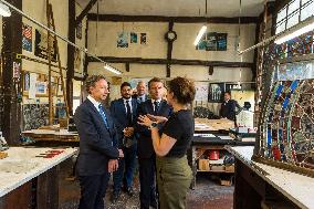 Emmanuel Macron on visit in Chartres for European Heritage Days