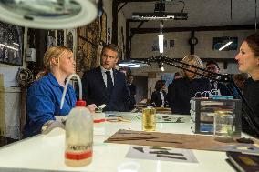 Emmanuel Macron on visit in Chartres for European Heritage Days