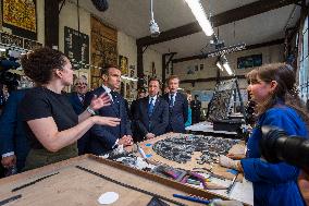 Emmanuel Macron on visit in Chartres for European Heritage Days