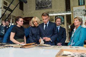 Emmanuel Macron on visit in Chartres for European Heritage Days