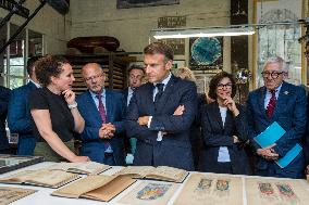 Emmanuel Macron on visit in Chartres for European Heritage Days