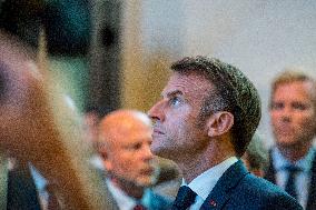 Emmanuel Macron on visit in Chartres for European Heritage Days