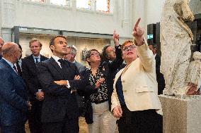 Emmanuel Macron on visit in Chartres for European Heritage Days