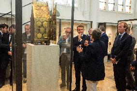 Emmanuel Macron on visit in Chartres for European Heritage Days