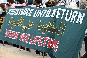 Protesters In Brooklyn New York City Demonstrate On Sutter Avenue Subway Shooting, Lebanon Attacks And Palestine