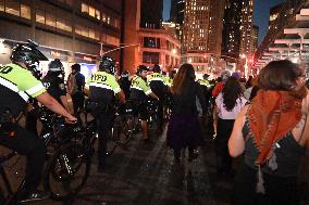 Protesters In Brooklyn New York City Demonstrate On Sutter Avenue Subway Shooting, Lebanon Attacks And Palestine