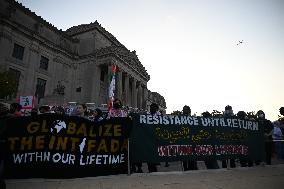 Protesters In Brooklyn New York City Demonstrate On Sutter Avenue Subway Shooting, Lebanon Attacks And Palestine