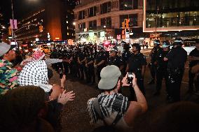 Protesters In Brooklyn New York City Demonstrate On Sutter Avenue Subway Shooting, Lebanon Attacks And Palestine