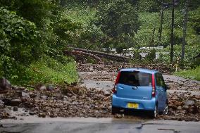 Heavy rain hits central Japan